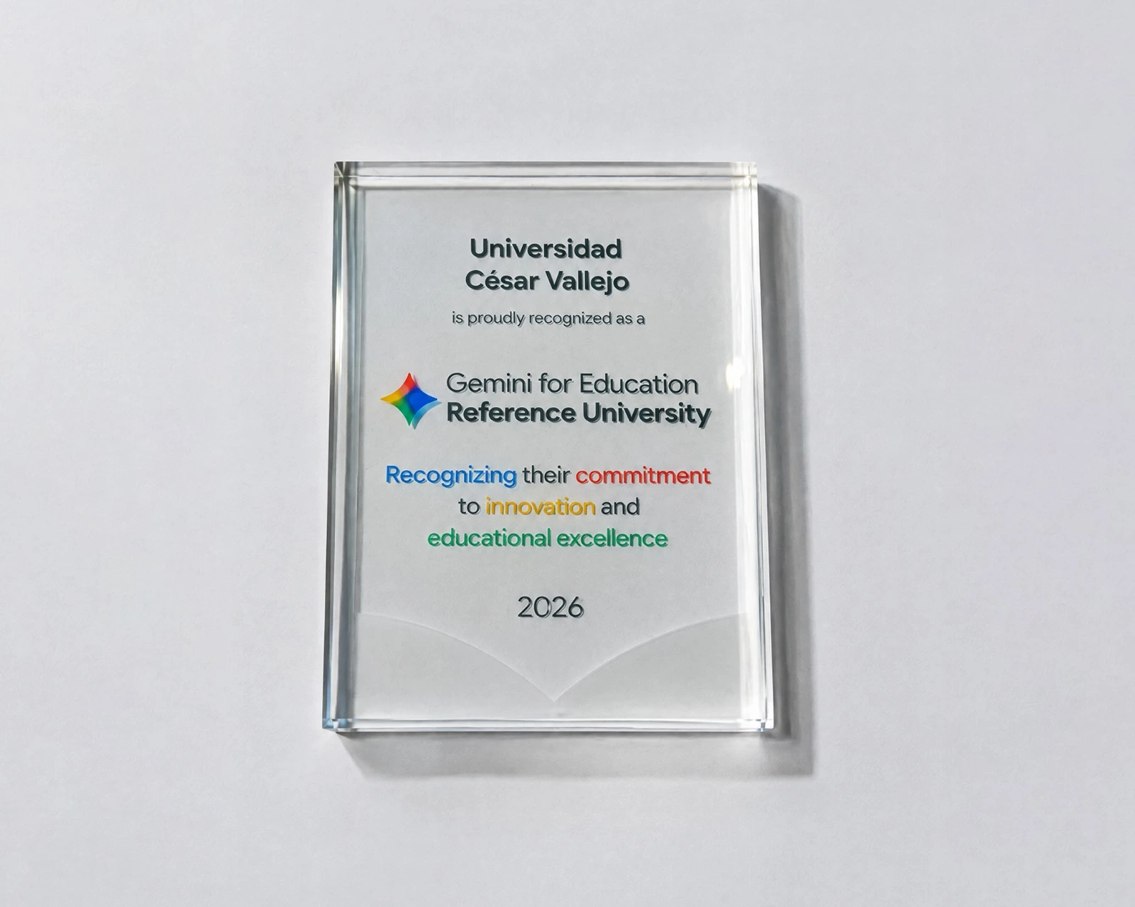 Placa oficial Gemini for Education Reference University 2026
